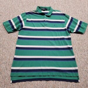Ralph Lauren Polo Shirt Mens 2XL Multi Striped Pullover Cotton Pony Rugby XXL